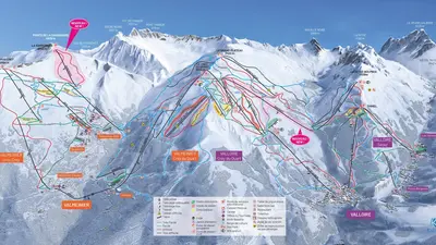 Pistenplan Valmeinier - Valloire