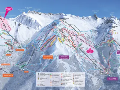 Pistenplan Valmeinier - Valloire
