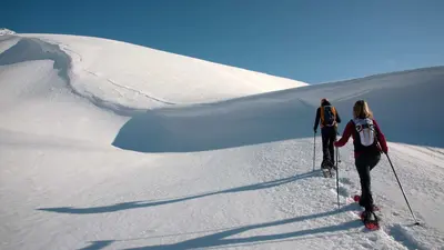 Schneeschuhwanderer in La Thuile