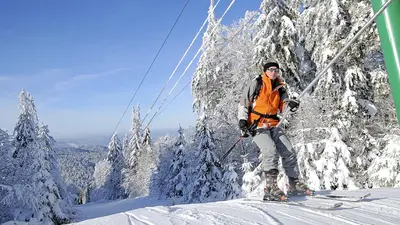 Auffahrt mit dem Skilift in Le Lac Blanc