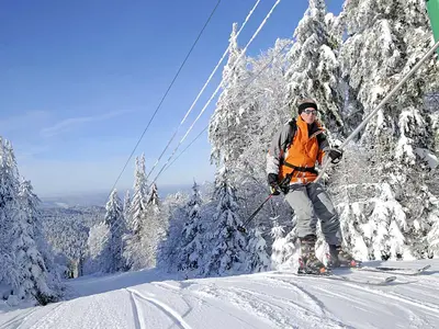 Auffahrt mit dem Skilift in Le Lac Blanc © Vallée de Kaysersberg Tourisme
