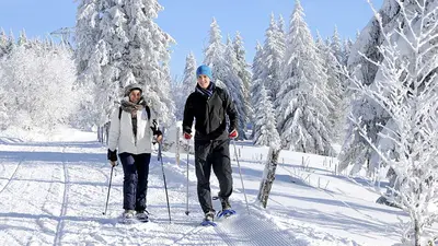 Schneeschuhläufer in Le Lac Blanc