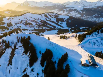 Drohnenaufnahme in Les Gets © Keno Derleyn / Les Gets Tourisme