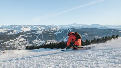 Skifahrer am Mont Chery