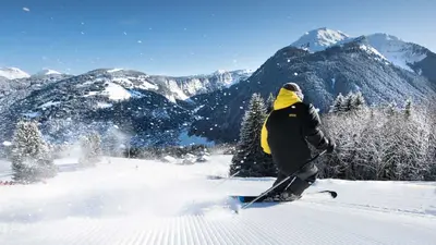 Skifahrer auf der Piste