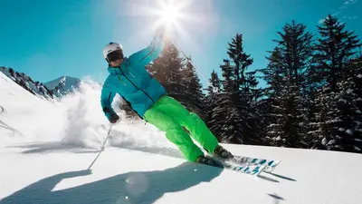 Skifahrer auf der FreeridepisteV.Poret / OT Morzine