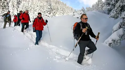 Winterwanderer in Les Carroz