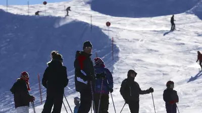 Skifahrer auf der Piste