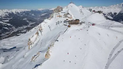 Luftaufnahme des Skigebiets