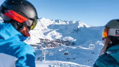 Skifahrer in Val Thorens