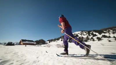 Langläufer auf der Loipe