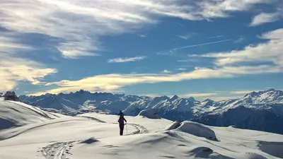 Winterwanderer in den Bergen