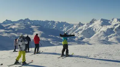 Skifahrer auf der Piste