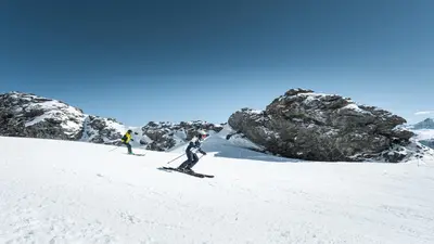 Skifahrer im Val Cenis