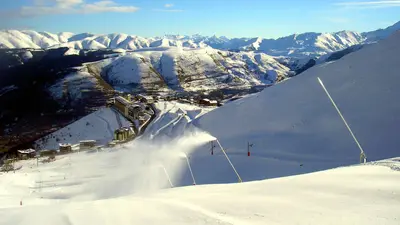 Blick ins Skigebiet Saint Lary Soulan
