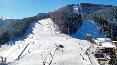 Panoramablick Skigebiet Ax 3 Domaines