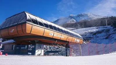 Talstation des Sessellifts Belvedere in Montclar