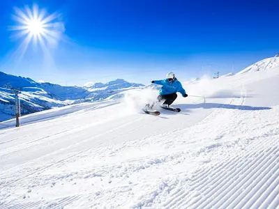 Skifahrer in Arêches Beaufort © Office de Tourisme Arêches-Beaufort