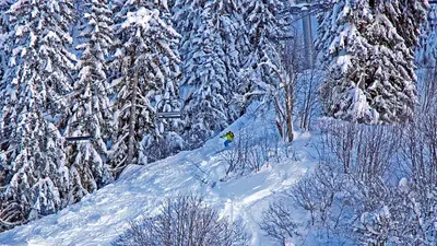 Freerider bei der Abfahrt in Arêches Beaufort