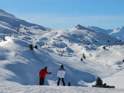 Skifahrer im Skigebiet Vaujany © Office du tourisme Vaujany