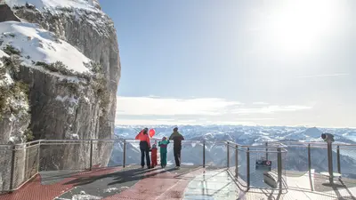 Aussichtsplattform im Skigebiet Steinplatte Winklmoosalm