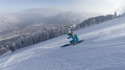 Abfahrt im Skigebiet Garmisch Classic
