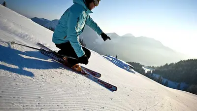 Skifahrer in Spitzingsee
