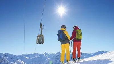 Skifahrer am Nebelhorn
