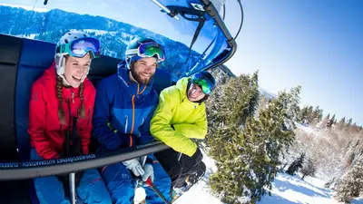 Bei der Fahrt mit dem Sessellift auf dem Feldberg