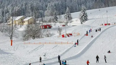Befahrene Piste Grün-Maibrunn