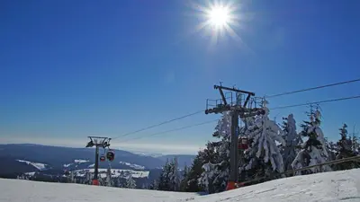 Blick auf die Seilbahn am Ochsenkopf