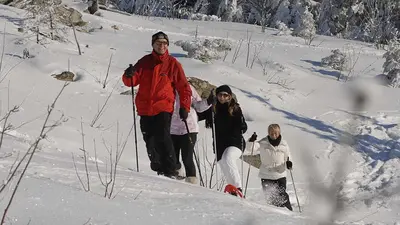 Schneeschuhwanderer am Ochsenkopf