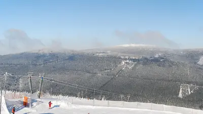 Nordhang am Wurmberg mit Blick auf den Brocken
