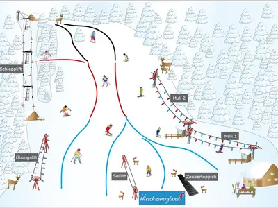 Pistenplan Kreuth - Hirschberglifte und Kirchberglifte 