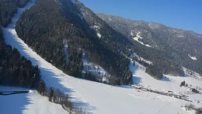 Blick auf das Skigebiet
