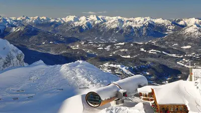 Luftbild der Bergstation Karwendel