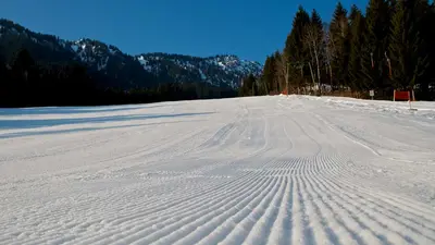 Blick über eine gewalzte Piste