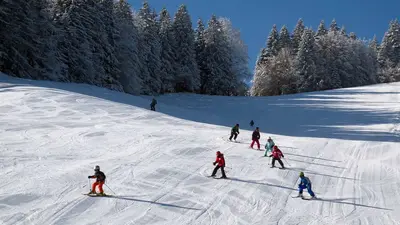 Skifahrer auf der Piste