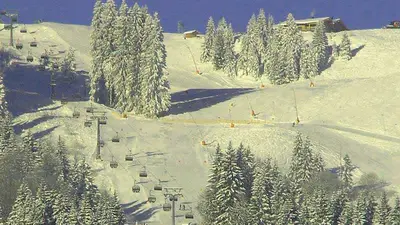 Blick auf die Pisten und Lifte im Ofterschwanger Horn