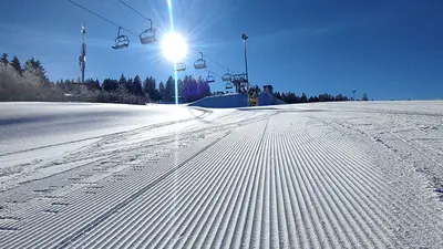 Blick auf die Skipiste in Oberhof