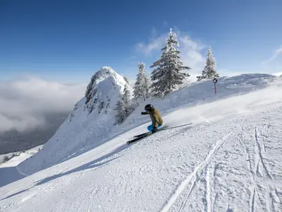 Skifahrer am Hochfelln © Tourismusverbund Bergen-Siegsdorf / Michael Namberger