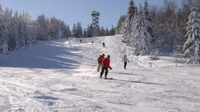 Skifahrer auf der Piste