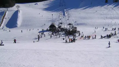 Blick auf den Skihang am Dobel-Lift in Schönwald