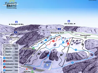 Pistenplan Bläsiberg – Skilifte Wiesensteig