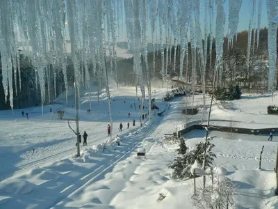 Blick auf den Schlepplift mit der Piste im Hintergrund von Rosts Wiesen in Augustusburg © Augustusburger Freizeitzentrum