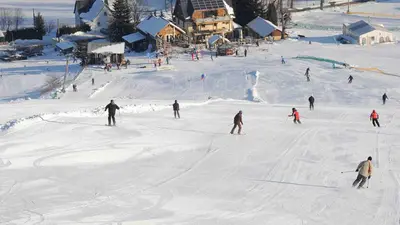 Blick von der Piste auf die Talstation