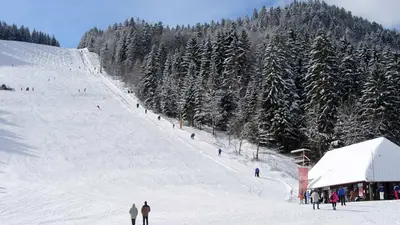 Talstation mit Blick auf die Piste in Menzenschwand