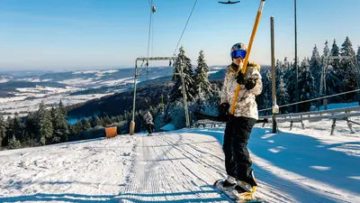 Snowboarderin auf der Wasserkuppe