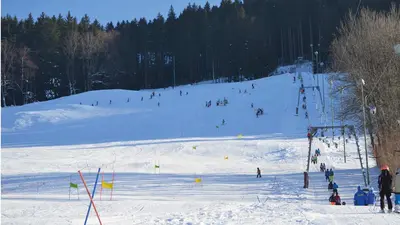 Skifahrer auf der Piste