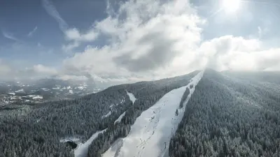 Blick auf das Skigebiet Götschen